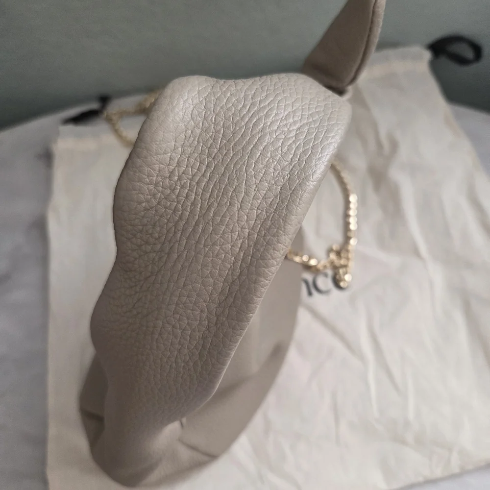 Quince Leather Mini Bow Bag Crossbody In Taupe - Picture 6 of 9